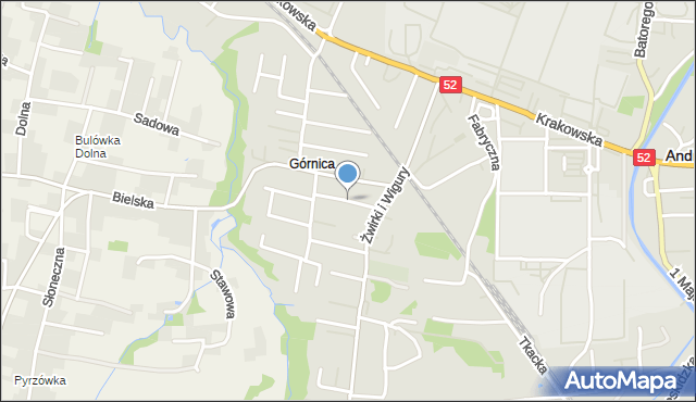 Andrychów, Norwida Cypriana Kamila, mapa Andrychów