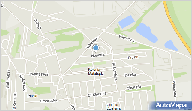 Czeladź, Norwida Cypriana Kamila, mapa Czeladź