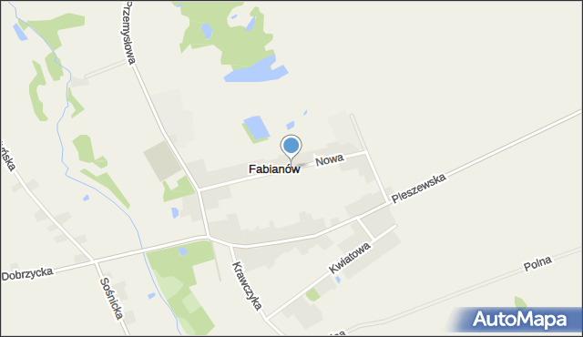 Fabianów gmina Dobrzyca, Nowa, mapa Fabianów gmina Dobrzyca