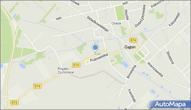 Gąbin powiat płocki, Nowy Rynek, mapa Gąbin powiat płocki