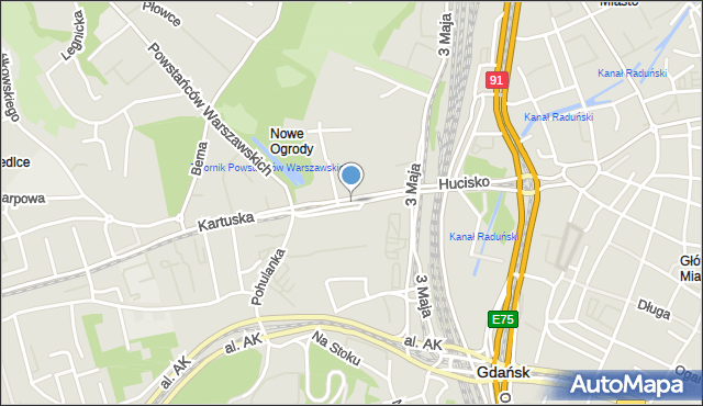 Gdańsk, Nowe Ogrody, mapa Gdańska