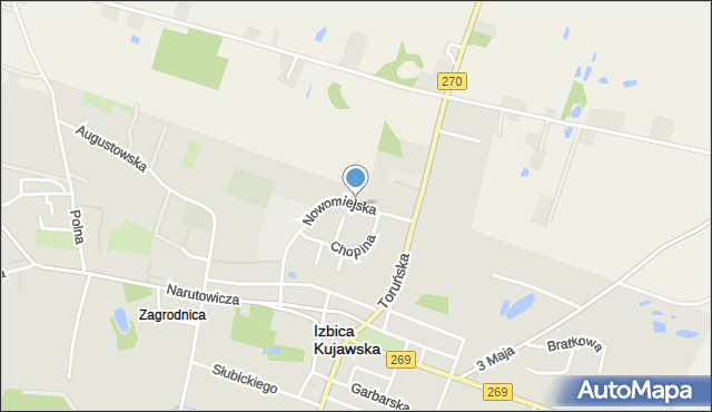 Izbica Kujawska, Nowomiejska, mapa Izbica Kujawska
