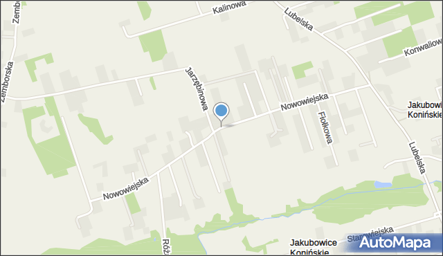 Jakubowice Konińskie-Kolonia, Nowowiejska, mapa Jakubowice Konińskie-Kolonia