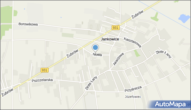 Jankowice gmina Pszczyna, Nowa, mapa Jankowice gmina Pszczyna