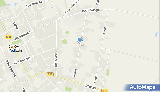 Janów Podlaski, Nowa, mapa Janów Podlaski