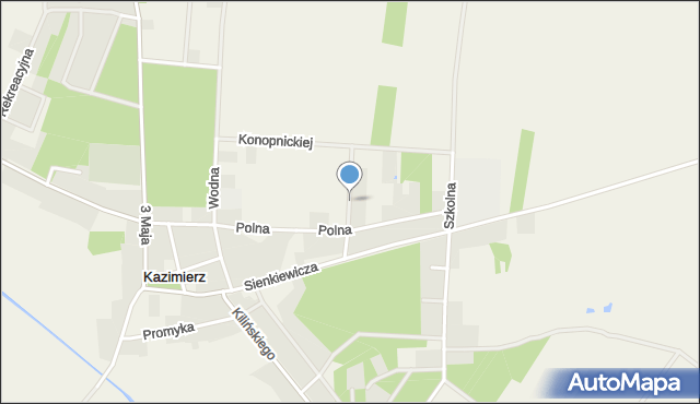 Kazimierz gmina Lutomiersk, Norwida Cypriana Kamila, mapa Kazimierz gmina Lutomiersk