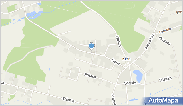 Kicin gmina Czerwonak, Nowe Osiedle, mapa Kicin gmina Czerwonak