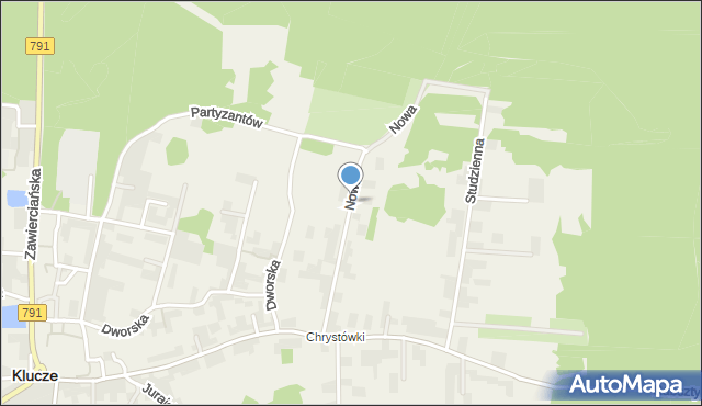 Klucze powiat olkuski, Nowa, mapa Klucze powiat olkuski