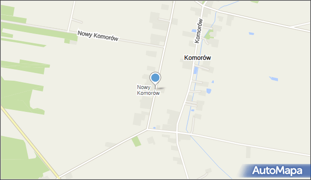 Komorów gmina Cielądz, Nowy Komorów, mapa Komorów gmina Cielądz
