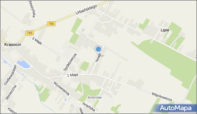 Krasocin, Nowa, mapa Krasocin