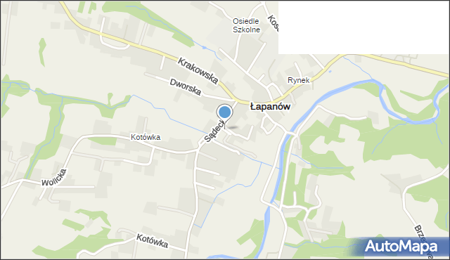 Łapanów, Nowa, mapa Łapanów