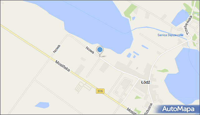 Łódź gmina Stęszew, Nowa, mapa Łódź gmina Stęszew