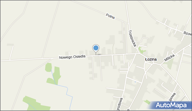 Łozina, Nowego Osiedla, mapa Łozina