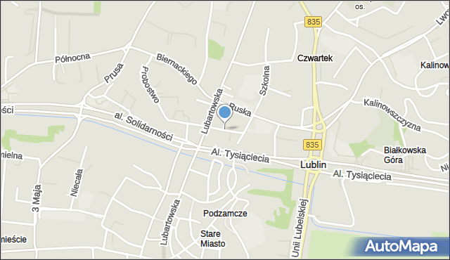 Lublin, Nowy Plac Targowy, mapa Lublina