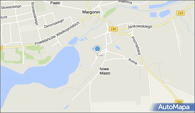 Margonin, Nowe Miasto, mapa Margonin