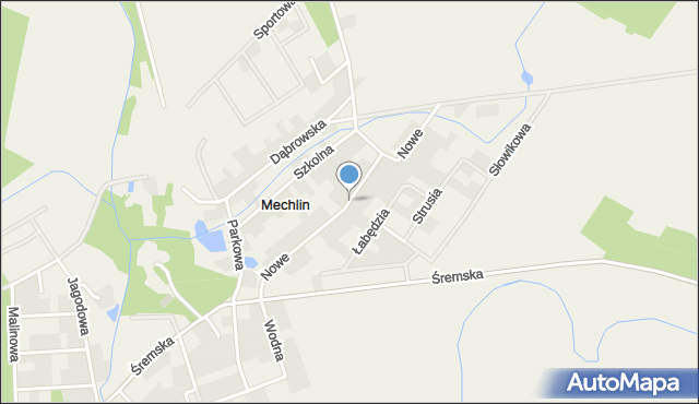 Mechlin gmina Śrem, Nowe Osiedle, mapa Mechlin gmina Śrem