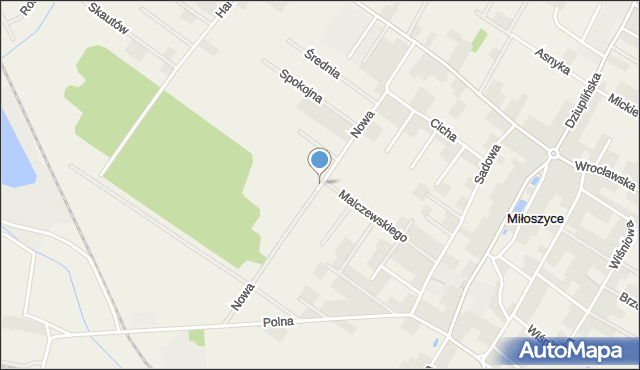 Miłoszyce, Nowa, mapa Miłoszyce