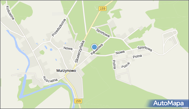 Murzynowo gmina Skwierzyna, Nowa, mapa Murzynowo gmina Skwierzyna