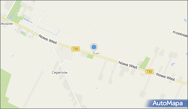 Nowa Wieś gmina Warka, Nowa Wieś, mapa Nowa Wieś gmina Warka