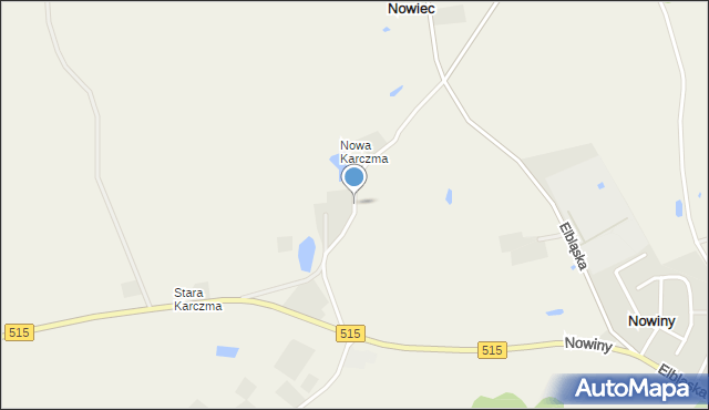 Nowiec, Nowa Karczma, mapa Nowiec
