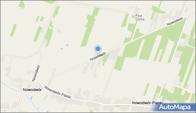 Nowodwór gmina Lubartów, Nowodwór, mapa Nowodwór gmina Lubartów