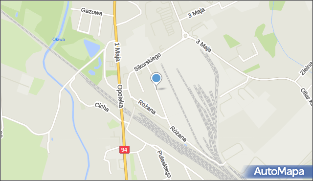 Oława, Nowodojazdowa, mapa Oława