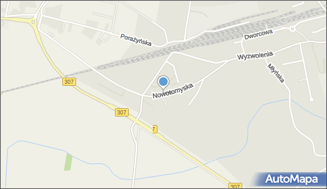 Opalenica powiat nowotomyski, Nowotomyska, mapa Opalenica powiat nowotomyski