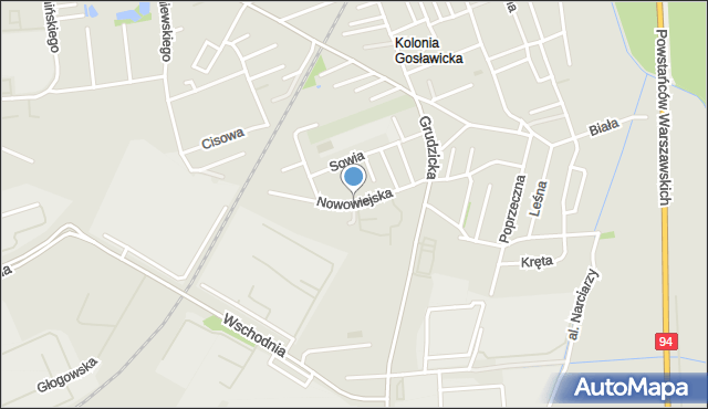 Opole, Nowowiejska, mapa Opola