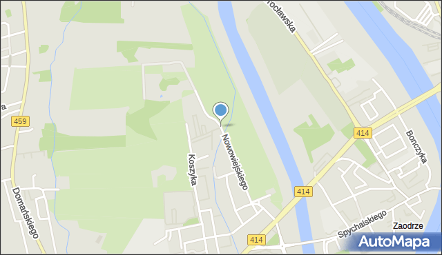 Opole, Nowowiejskiego Feliksa, mapa Opola