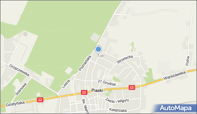 Piaski powiat gostyński, Nowa, mapa Piaski powiat gostyński