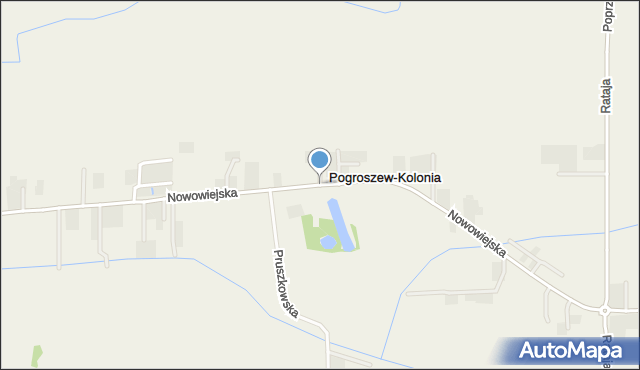 Pogroszew-Kolonia, Nowowiejska, mapa Pogroszew-Kolonia