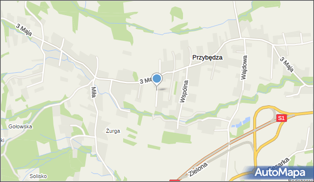 Przybędza, Nowa, mapa Przybędza