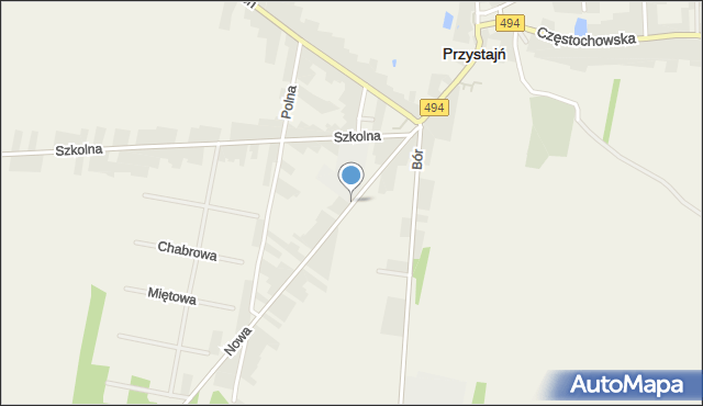 Przystajń, Nowa, mapa Przystajń