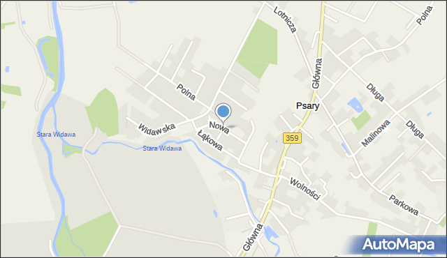 Psary gmina Wisznia Mała, Nowa, mapa Psary gmina Wisznia Mała