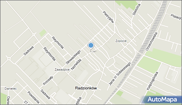 Radzionków, Norwida Cypriana Kamila, mapa Radzionków