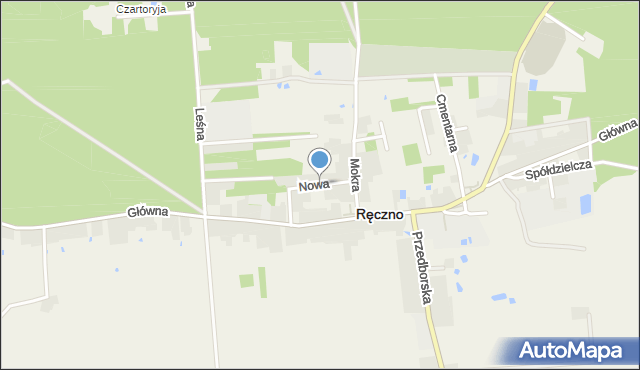 Ręczno, Nowa, mapa Ręczno