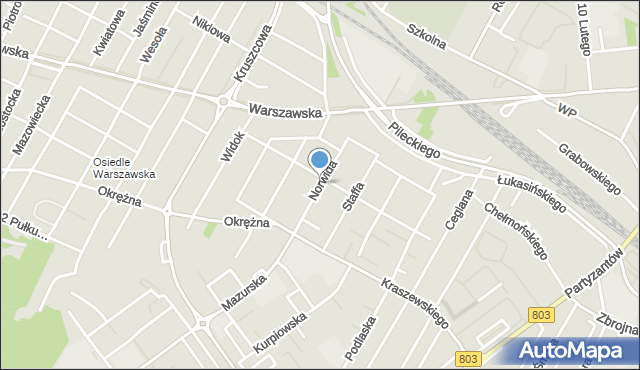 Siedlce, Norwida Cypriana Kamila, mapa Siedlce