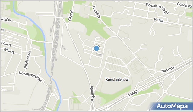 Sosnowiec, Nogi Andrzeja, mapa Sosnowca