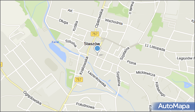 Staszów, Nowa, mapa Staszów