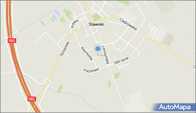 Stawiski, Nowoprojektowana, mapa Stawiski