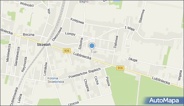 Strzebiń, Nowa, mapa Strzebiń