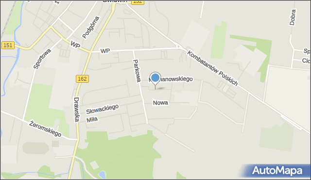 Świdwin, Norwida Cypriana Kamila, mapa Świdwin