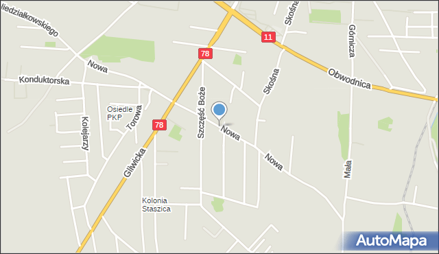 Tarnowskie Góry, Nowa, mapa Tarnowskie Góry