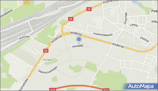 Toruń, Nowaka Józefa, mapa Torunia