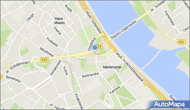 Warszawa, Nowy Zjazd, mapa Warszawy