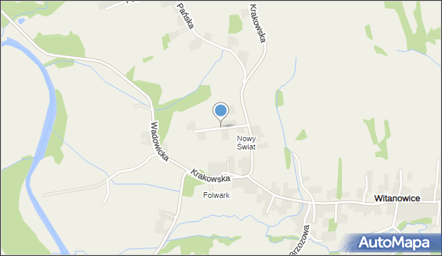 Witanowice gmina Tomice, Nowy Świat, mapa Witanowice gmina Tomice