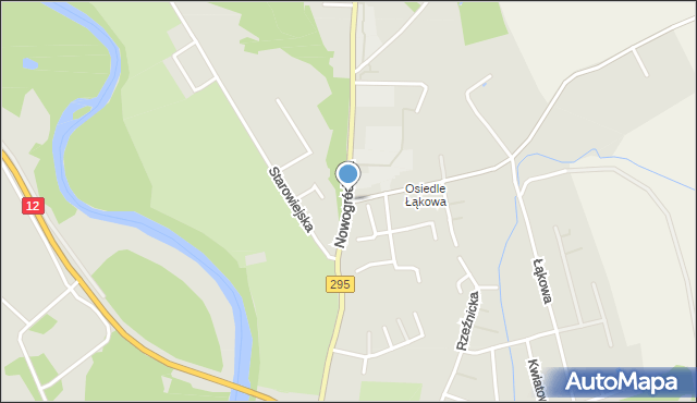 Żagań, Nowogródzka, mapa Żagań