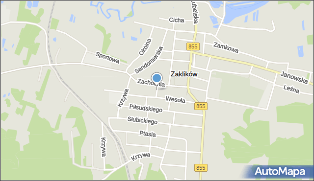 Zaklików, Nowa, mapa Zaklików