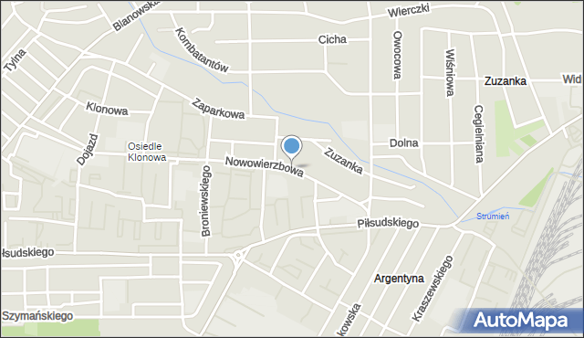 Zawiercie, Nowowierzbowa, mapa Zawiercie
