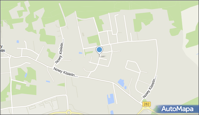 Zielona Góra, Nowy Kisielin-Dębowa, mapa Zielona Góra